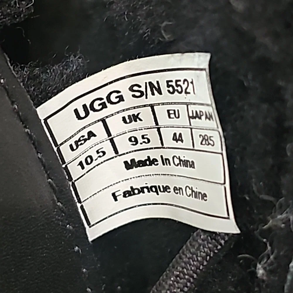 UGG Men's Butte WP Leather‎ Boots Vibram Soles In Black Size 10.5 US